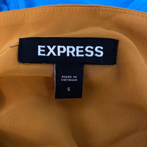 Express‎ Tank Top Womens Sz S Brown Gold V-Neck Wrap Cami Ruched - Picture 6 of 10